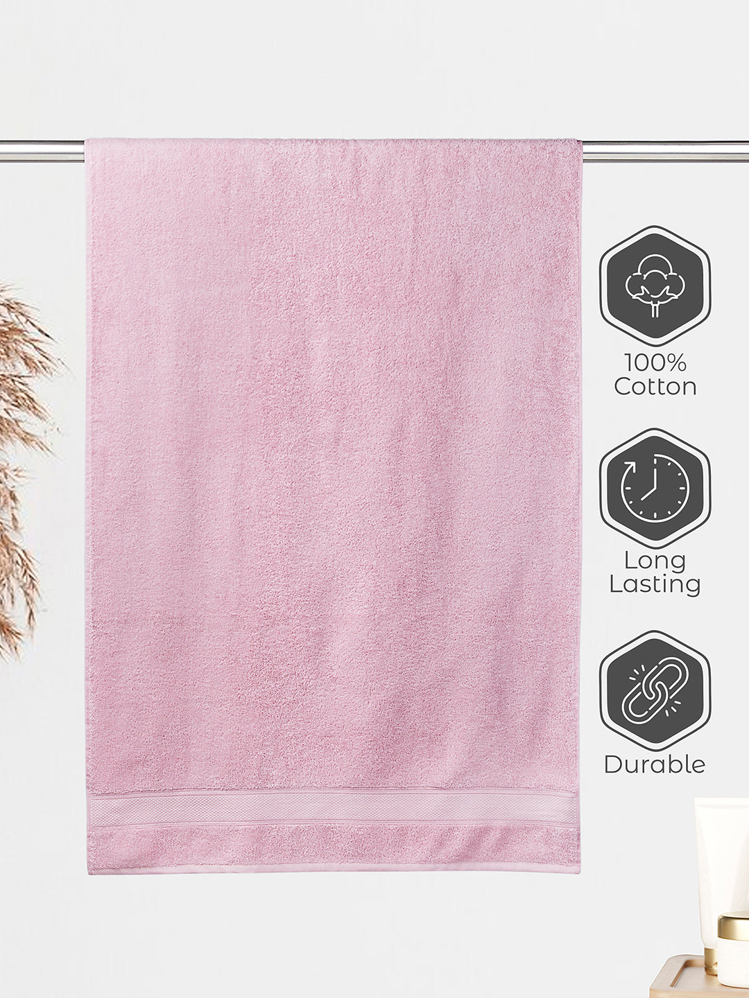 Luxe Loom 100% Cotton 550 GSM Bath Towel - Blush Pink