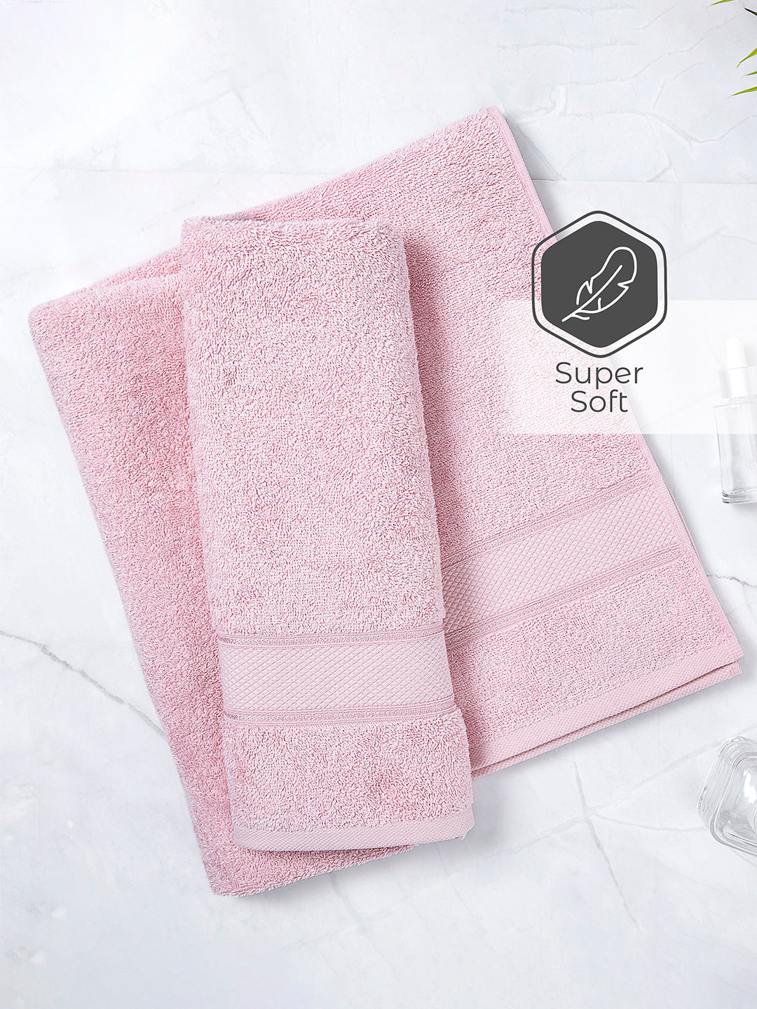 Luxe Loom 100% Cotton 550 GSM Bath Towel - Blush Pink