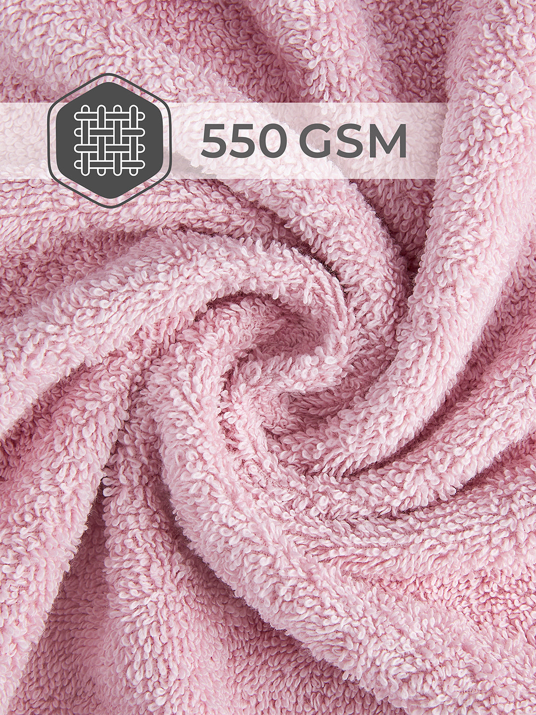 Luxe Loom 100% Cotton 550 GSM Bath Towel - Blush Pink