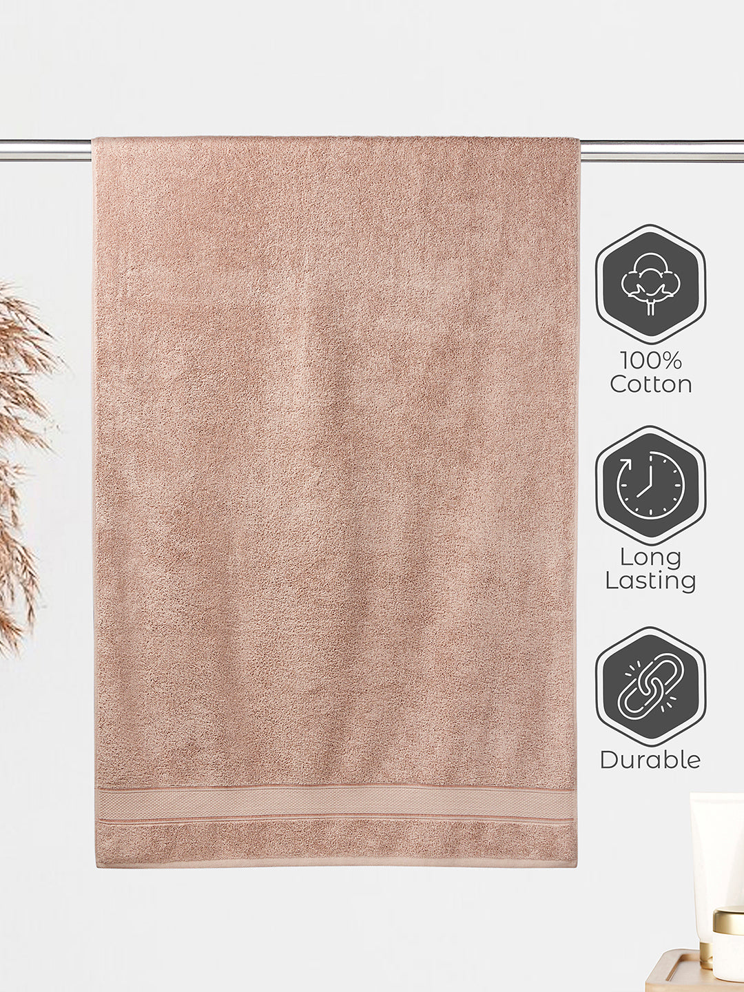 Luxe Loom 100% Cotton 550 GSM Bath Towel - Brown Rush