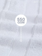 100% Cotton 550 GSM White Hand Towels, Luxe Loom Collection (Pack of 2)