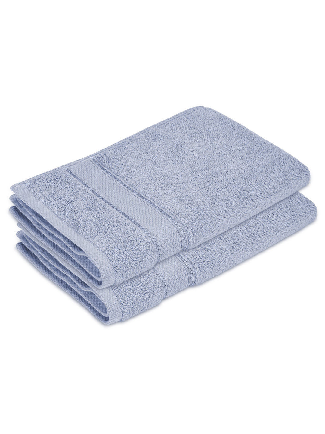 100% Cotton 550 GSM Light Blue Hand Towels, Luxe Loom Collection (Pack of 2)