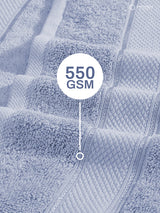100% Cotton 550 GSM Light Blue Hand Towels, Luxe Loom Collection (Pack of 2)