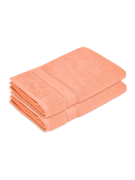 100% Cotton 550 GSM Peach Hand Towels, Luxe Loom Collection (Pack of 2)