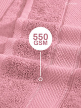 100% Cotton 550 GSM Light Pink Hand Towels, Luxe Loom Collection (Pack of 2)