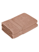 100% Cotton 550 GSM Brown Hand Towels, Luxe Loom Collection (Pack of 2)
