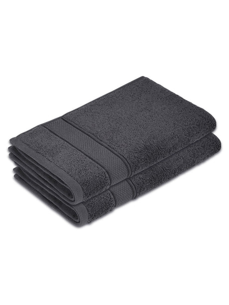 100% Cotton 550 GSM Grey Hand Towels, Luxe Loom Collection (Pack of 2)