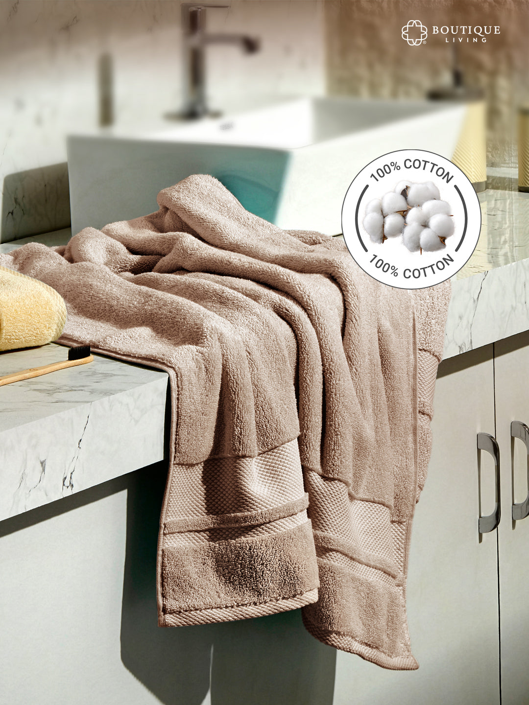 Platinum Pulse 100% Cotton 625 GSM Bath Towel - Grey Mushroom (Pack of 1)