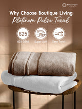 Platinum Pulse 100% Cotton 625 GSM Bath Towel - Grey Mushroom (Pack of 1)