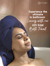 Platinum Pulse 100% Cotton 625 GSM Bath Towel - Navy Blue (Pack of 1)