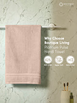 Platinum Pulse 100% Cotton 625 GSM Grey Hand Towels (Pack of 2) - Zero Twisted Technology