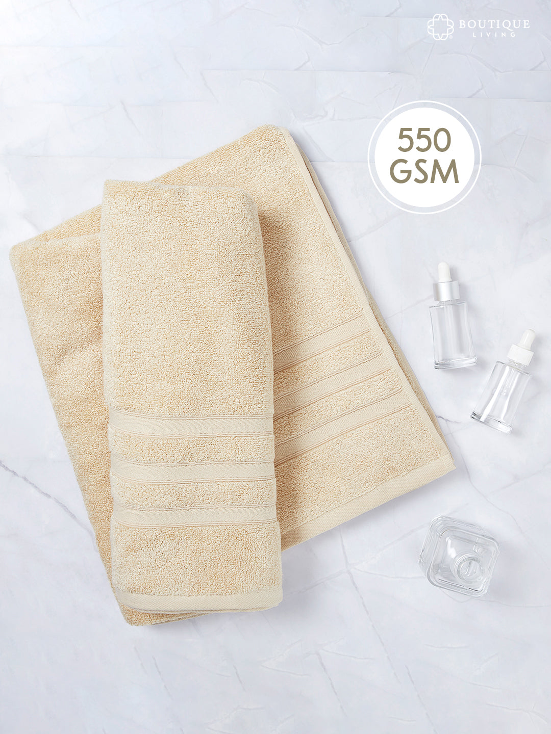Zen Living Cotton Bamboo 550 GSM Bath Towel - Gray Sand (Pack of 1)