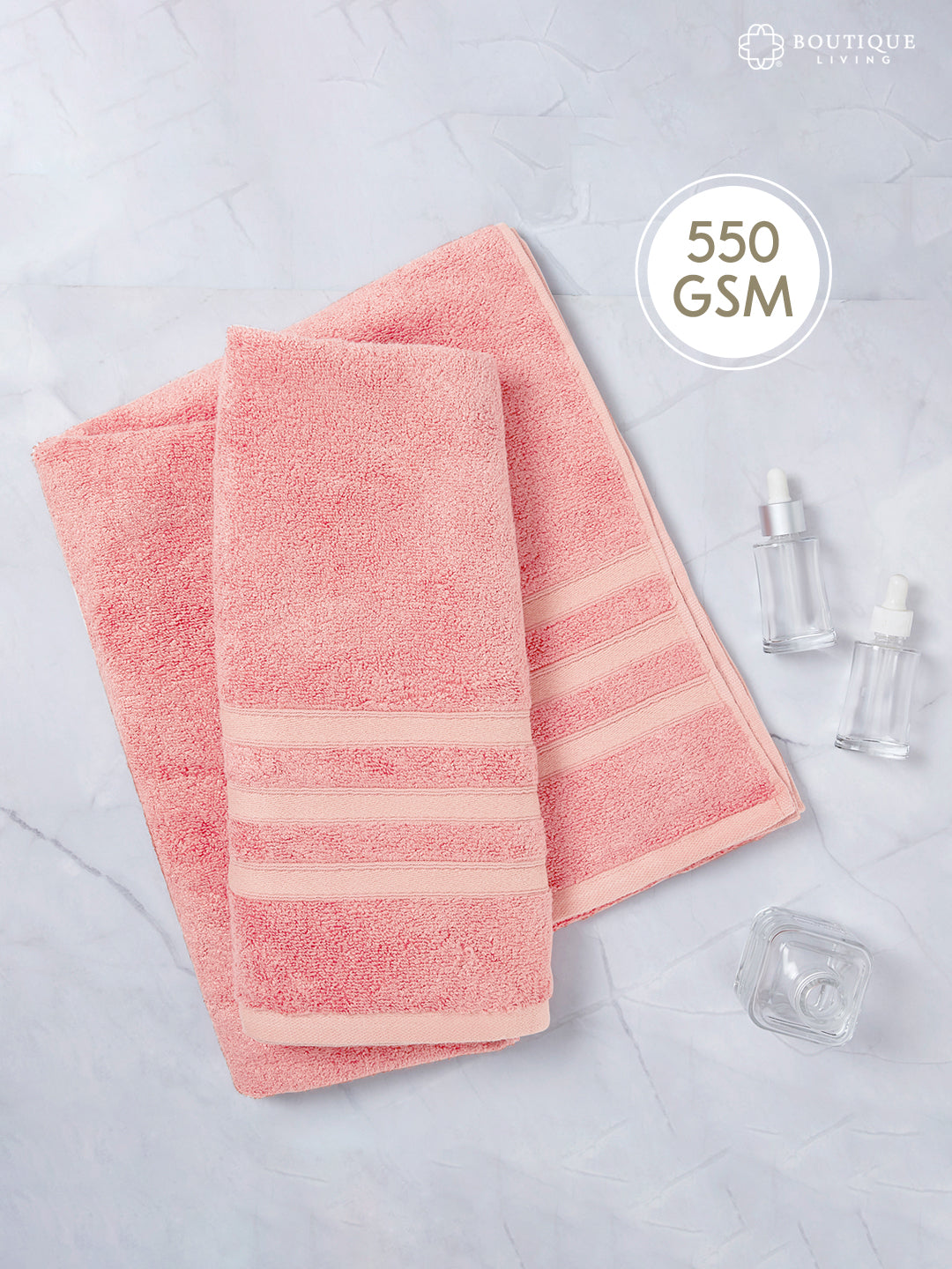 Zen Living Cotton Bamboo 550 GSM Bath Towel - Pearled Pink (Pack of 1)