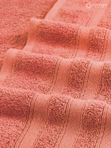 Zen Living Cotton Bamboo 550 GSM Bath Towel - Dark Dahlia (Peach) (Pack of 1)