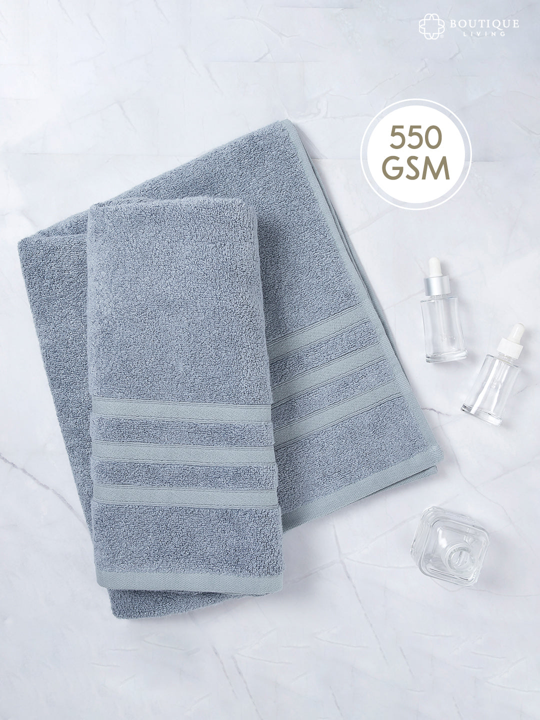 Zen Living Cotton Bamboo 550 GSM Bath Towel - Blue Dawn (Pack of 1)