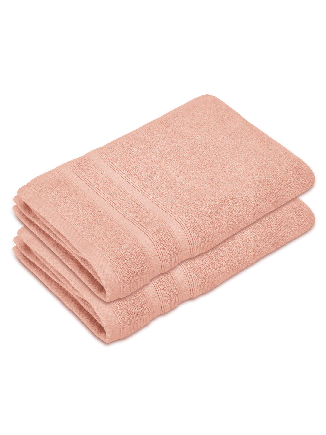 Zen Living Cotton Bamboo 550 GSM Pink Hand Towels (Pack of 2) - Zero Twisted Technology