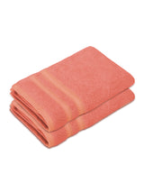 Zen Living Cotton Bamboo 550 GSM Peach Hand Towels (Pack of 2) - Zero Twisted Technology
