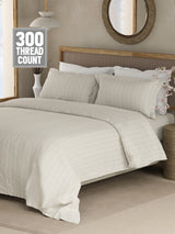 Cottage Garden 100% Cotton 300 TC King Bedsheet with 2 Pillow Covers - Grey Printed