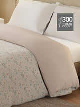 Cottage Garden 100% Cotton 300 TC Grey Printed Double Reversible Comforter - Pack of 1 (108 L x 90 W inches)