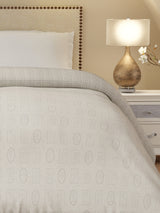 Cottage Garden 100% Cotton 300 TC White & Grey Printed Double Reversible Comforter - Pack of 1 (108 L x 90 W inches)