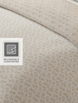Cottage Garden 100% Cotton 300 TC Grey & White Printed Double Reversible Comforter - Pack of 1 (108 L x 90 W inches)