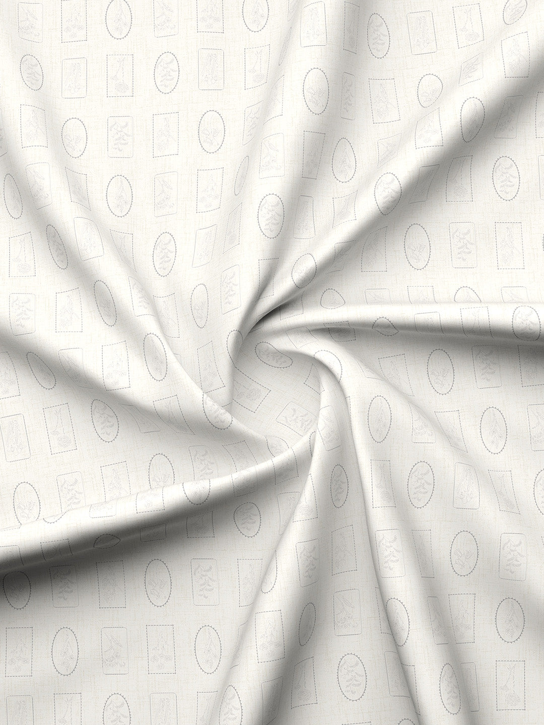 Cottage Garden 100% Cotton 300 TC White & Grey Printed Single Reversible Comforter - Pack of 1 (88 L x 60 W inches)