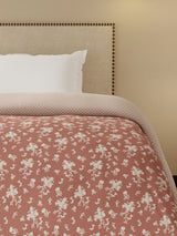 Cottage Garden 100% Cotton 300 TC Brown & White Printed Single Reversible Comforter - Pack of 1 (88 L x 60 W inches)