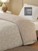 Cottage Garden 100% Cotton 300 TC Green & Beige Printed Single Reversible Comforter - Pack of 1 (88 L x 60 W inches)