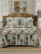 Gardenia Augusta 100% Cotton 300 TC Grey Digitally Printed King Bedsheet with 2 Pillow Covers