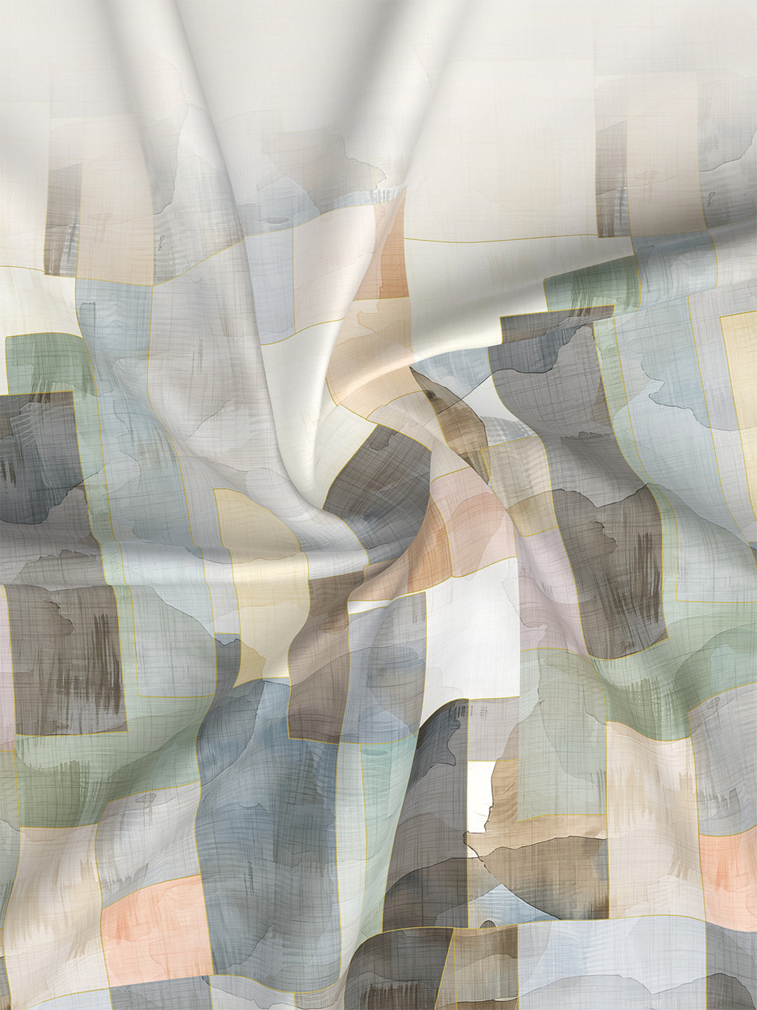 Gardenia Augusta 100% Cotton 300 TC Grey Digitally Printed King Bedsheet with 2 Pillow Covers