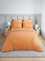 100% Kasturi Cotton King Bedsheet Set, 200 TC Yellow Ethnic Print, Indo Musk