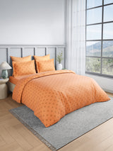 100% Kasturi Cotton King Bedsheet Set, 200 TC Yellow Ethnic Print, Indo Musk