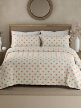 Indo Musk 100% Kasturi Cotton 200 TC White & Red Ethnic Print King Bedsheet with 2 Pillow Covers