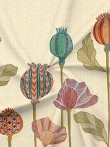 Gardenia Augusta 100% Cotton 300 TC Beige Digitally Printed King Bedsheet with 2 Pillow Covers