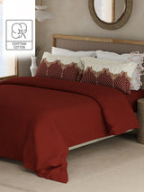 Heritage Walk 100% Egyptian Cotton 200 TC Red Ethnic Print King Bedsheet with 2 Pillow Covers