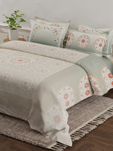 Platinum Pulse 100% Cotton 800 TC Grey Digital Meenakari Print King Bedsheet with 4 Pillow Covers