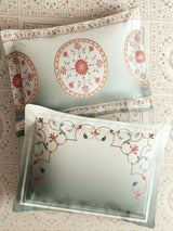 100% Cotton 800 TC King Bedsheet Set, Grey Digitally Printed, Platinum Pulse Collection, Meenakari Design Prints
