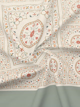 Platinum Pulse 100% Cotton 800 TC Grey Digital Meenakari Print King Bedsheet with 4 Pillow Covers