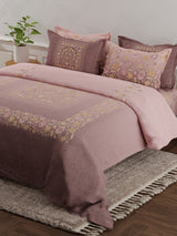 Platinum Pulse 100% Cotton 800 TC Purple Digital Meenakari Print King Bedsheet with 4 Pillow Covers