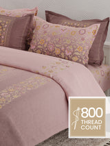 Platinum Pulse 100% Cotton 800 TC Purple Digital Meenakari Print King Bedsheet with 4 Pillow Covers