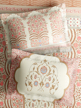 100% Cotton 800 TC King Bedsheet Set, Brown & Red Digitally Printed, Platinum Pulse Collection, Meenakari Design Prints