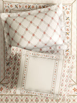 100% Cotton 800 TC King Bedsheet Set, White Digitally Printed, Platinum Pulse Collection, Meenakari Design Prints