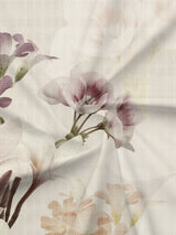 Gardenia Augusta 100% Cotton 300 TC Cream Floral Bedsheet with 2 Pillow Covers - Super King (120 L x 120 W inches)