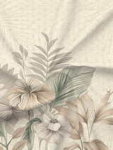 Gardenia Augusta 100% Cotton 300 TC Beige Floral Bedsheet with 2 Pillow Covers - Super King (120 L x 120 W inches)