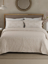 Valatia 100% Cotton 200 TC Double Bedsheet with 2 Pillow Covers - Beige Floral