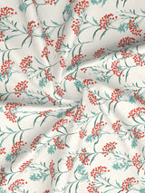 Valatia 100% Cotton 200 TC Single Bedsheet with 1 Pillow Cover - Red & Blue Floral