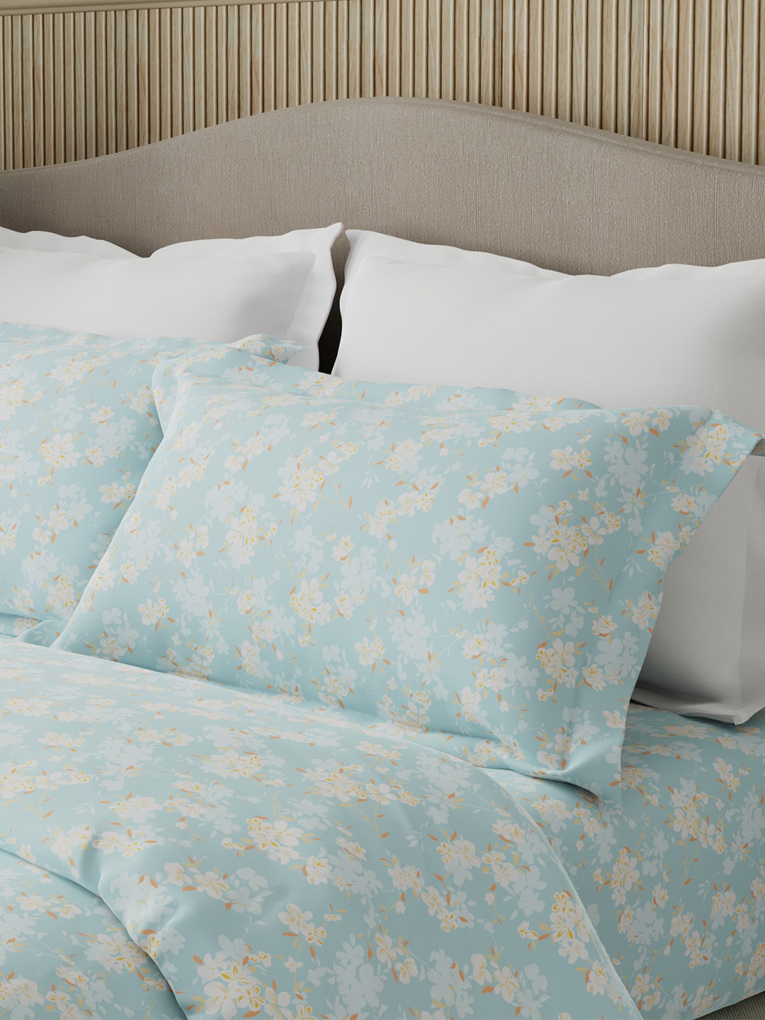 Nature Bouquet 100% Cotton 300 TC King Bedsheet with 2 Pillow Covers | Floral Fragrance Bedsheet Set