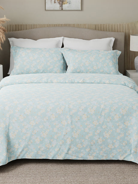 Nature Bouquet 100% Cotton 300 TC King Bedsheet with 2 Pillow Covers | Floral Fragrance Bedsheet Set