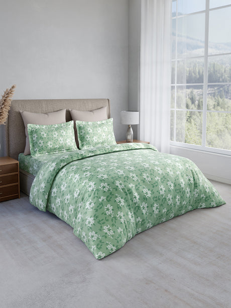 Nature Bouquet 100% Cotton 300 TC King Bedsheet with 2 Pillow Covers | Floral Fragrance Bedsheet Set