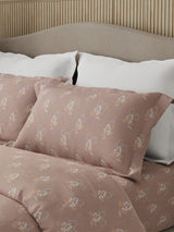 Nature Bouquet Premium 100% Cotton 300 TC Light Purple Floral King Bedsheet with 2 Pillow Covers (Sandalwood Fragrance)